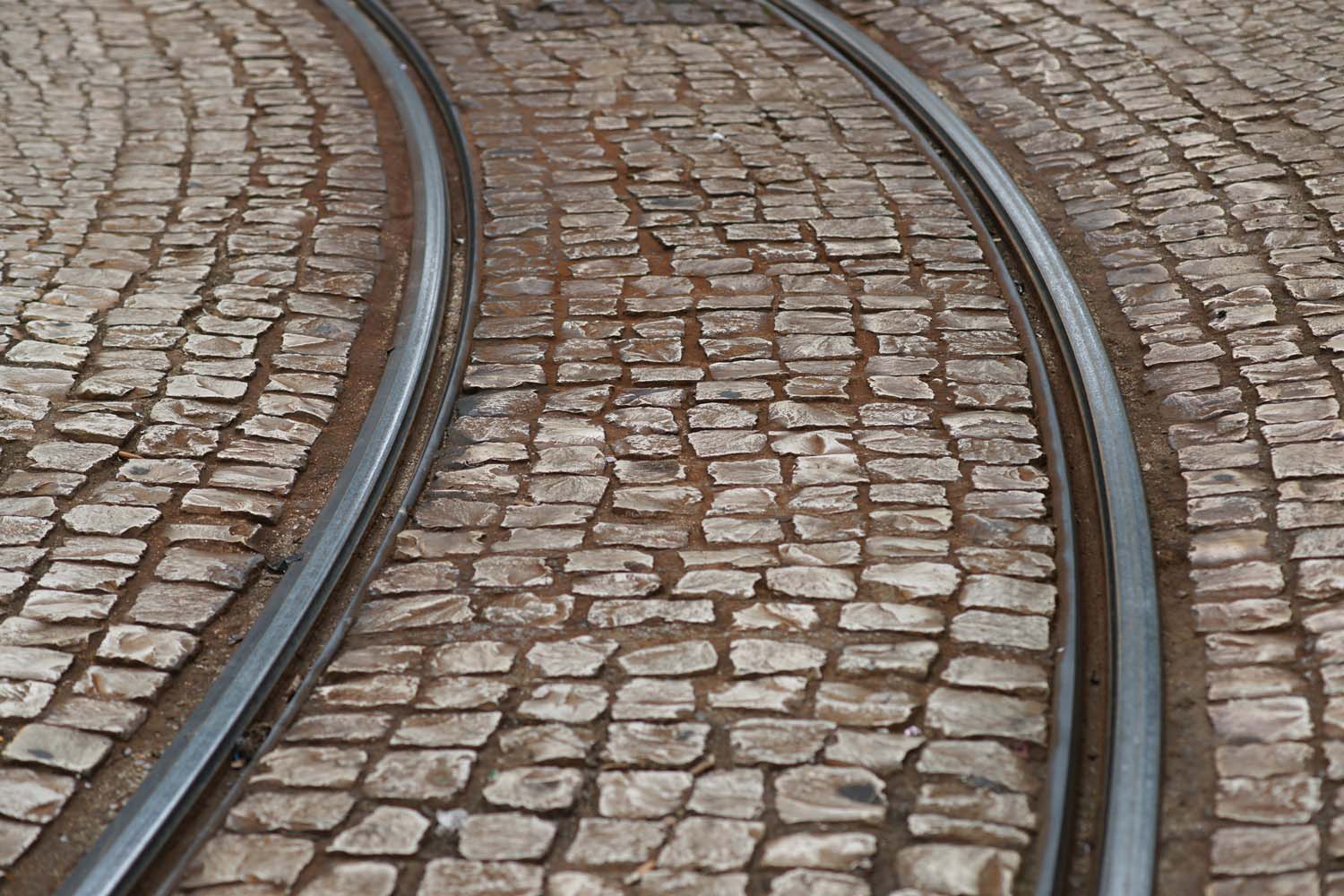 Tramgleis-Lissabon-Portugal